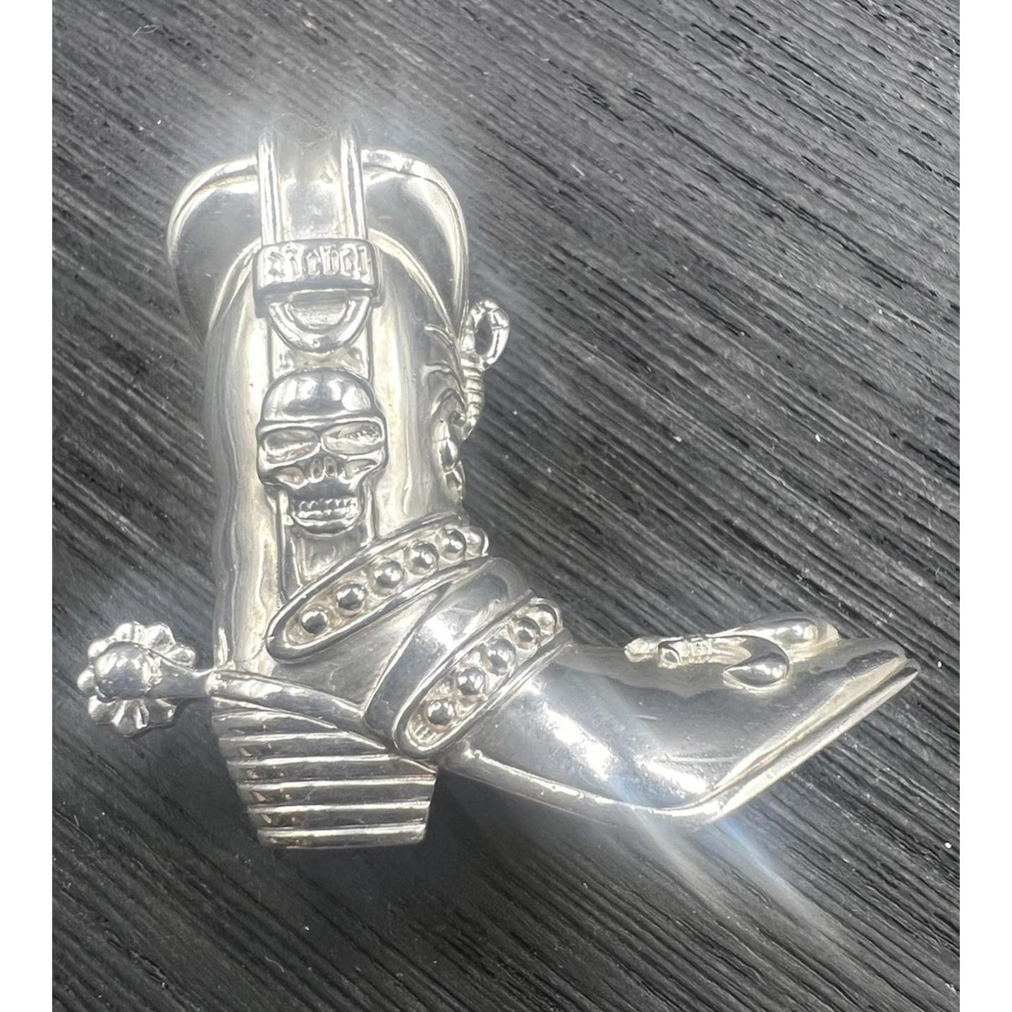 Genuine Thomas Sabo Sterling Silver Cowboy Boot Rebel Skulls Heavy 20.7 Hallmark